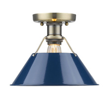  3306-FM AB-NVY - Orwell AB Flush Mount in Aged Brass with Matte Navy shade